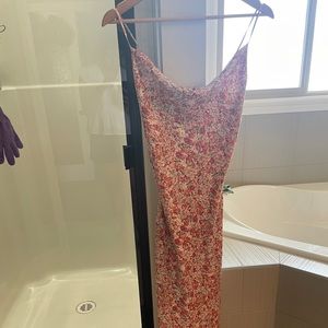 Dex floral cowl neck midi dress